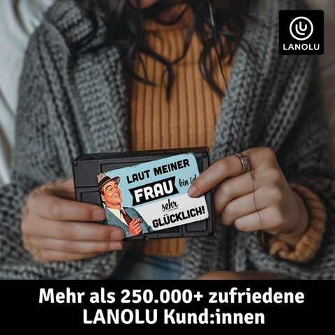 LANOLU Fotomagnet Laut meiner Frau glücklich - 8x5,5 cm