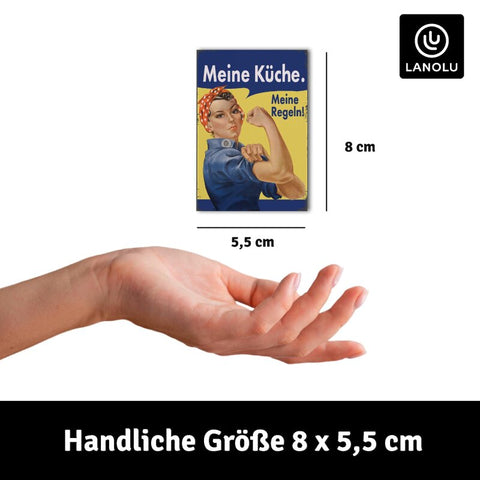 LANOLU Fotomagnet Meine Küche, meine Regeln - 8x5,5 cm
