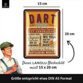 Blechschild Dart Regeln rot