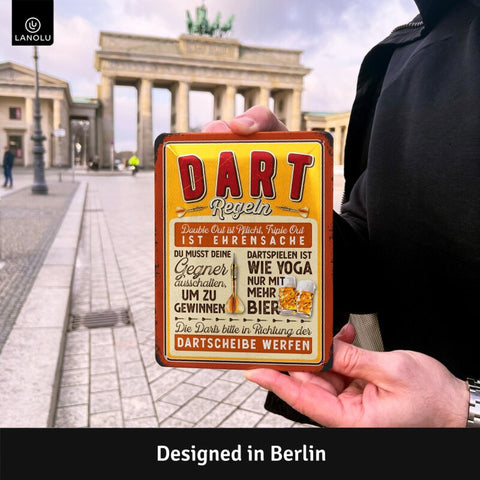 Blechschild Dart Regeln rot
