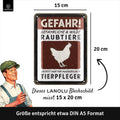 Blechschild Raubtier Huhn