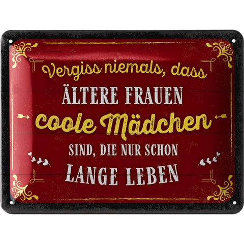 Blechschild Coole Mädchen