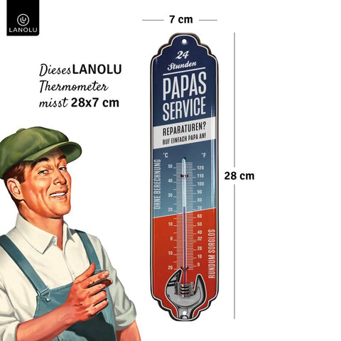LANOLU Thermometer PAPAS SERVICE 7x28cm