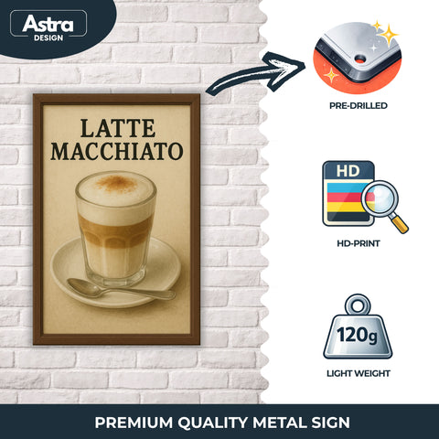 Latte Macchiato Blechschild - 20x30cm