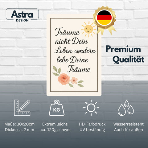 Lebe deine Träume Blechschild