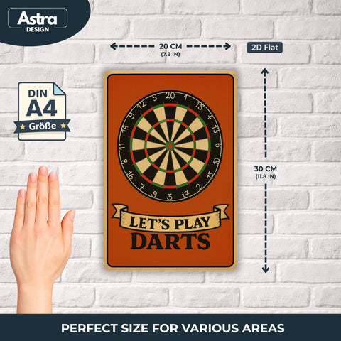 Let us Play Darts Blechschild - 20x30cm