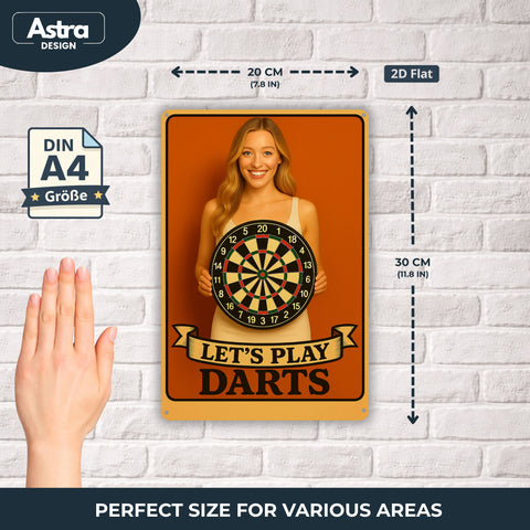 Let us play Dart Blechschild - 20x30cm
