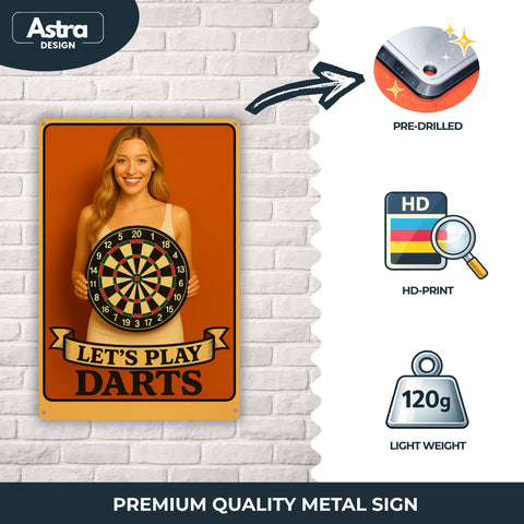Let us play Dart Blechschild - 20x30cm