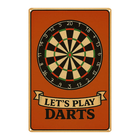 Let us Play Darts Blechschild