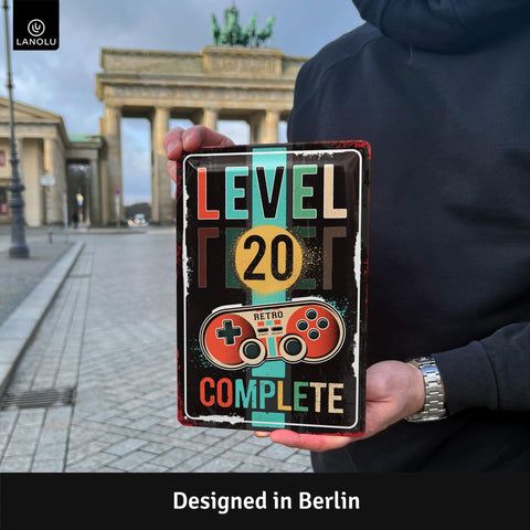 Blechschild Retro Gaming Controller