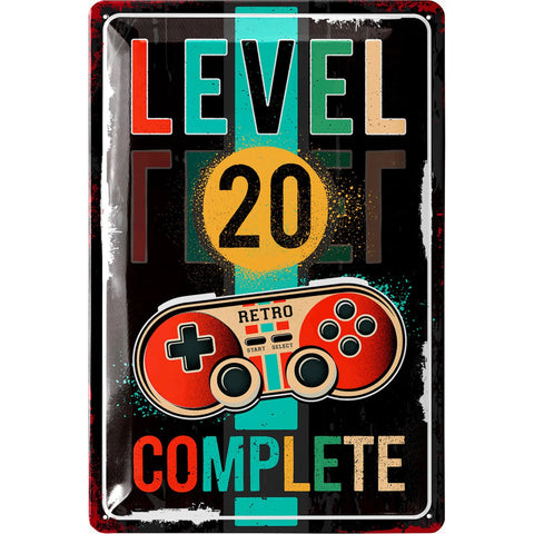 Blechschild Retro Gaming Controller