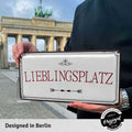 Blechschild Lieblingsplatz weiß 