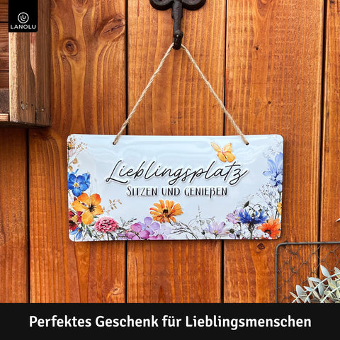 Blechschild Lieblingsplatz genießen