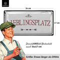 Blechschild Lieblingsplatz weiß 