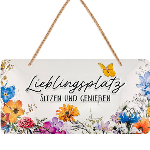 Blechschild Lieblingsplatz genießen