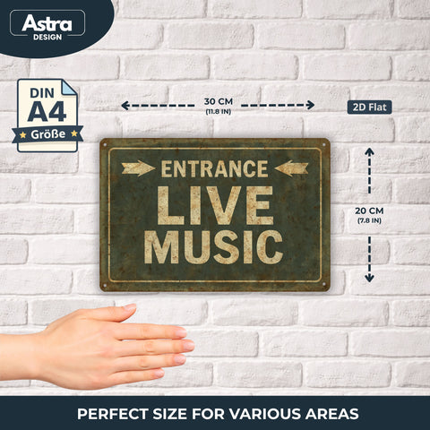 Live Music Blechschild - 20x30cm