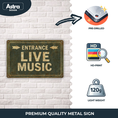 Live Music Blechschild - 20x30cm