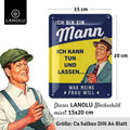 Blechschild Ich bin ein Mann