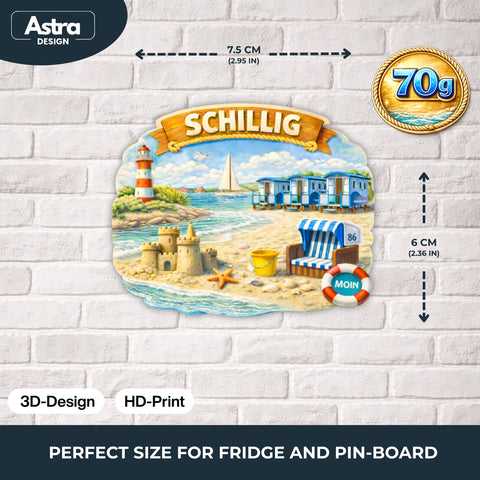 Kühlschrankmagnet „SCHILLIG“ 3D Dekomagnet Küste – 7x7cm