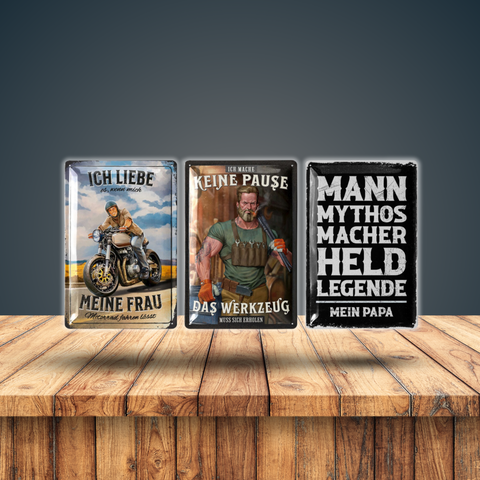 Blechschilder Set für eine Man Cave 