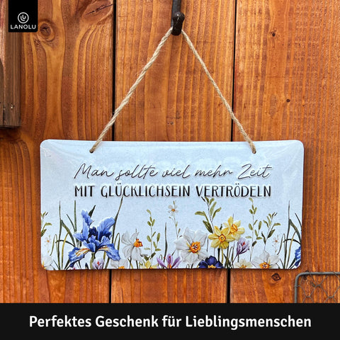 Blechschild Mehr Zeit Glücklichsein