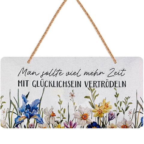 Blechschild Mehr Zeit Glücklichsein