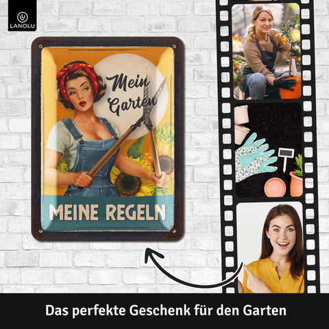 Blechschild Meine Garten Regeln 