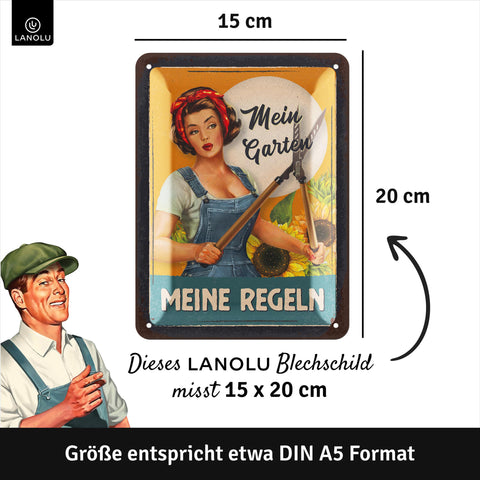 Blechschild Meine Garten Regeln 