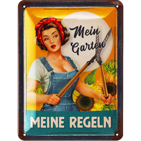 Blechschild Meine Garten Regeln