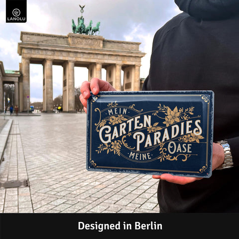 Blechschild Garten Paradies / Oase