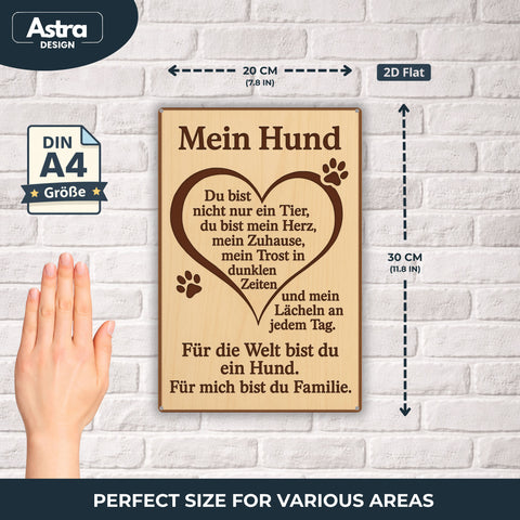 Blechschild 20x30cm – Mein Hund du bist mein Herz und meine Familie