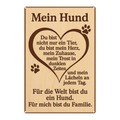 Blechschild mein Hund und Familie Holzoptik