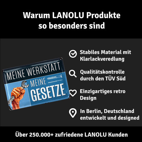 Blechschild Meine Werkstatt meine Gesetze