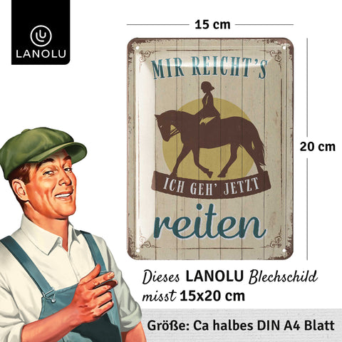 Blechschild Ich geh reiten