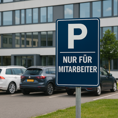 Mitarbeiter Parkplatz Blechschild