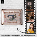 Blechschild Nähen (rosa)