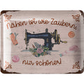 Blechschild Nähen (rosa)