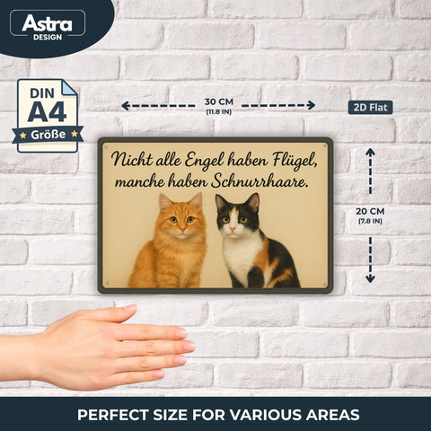 Nicht alle Engel Katzen Blechschild - 20x30cm