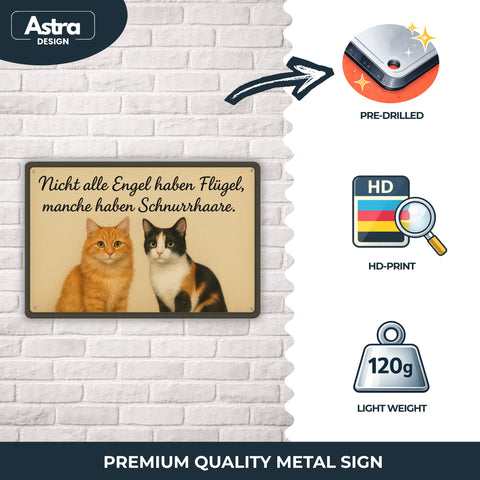 Nicht alle Engel Katzen Blechschild - 20x30cm