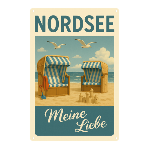 Blechschild Nordsee meine Liebe