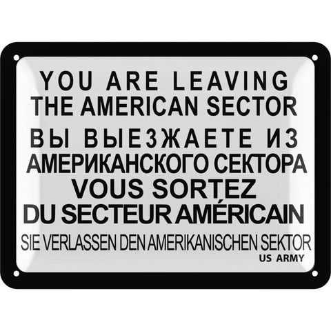 Blechschild Amerikanischer Sektor DDR 