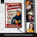 Blechschild Feuerwehr Regeln rot