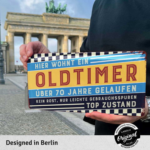 Blechschild Oldtimer 70 Jahre