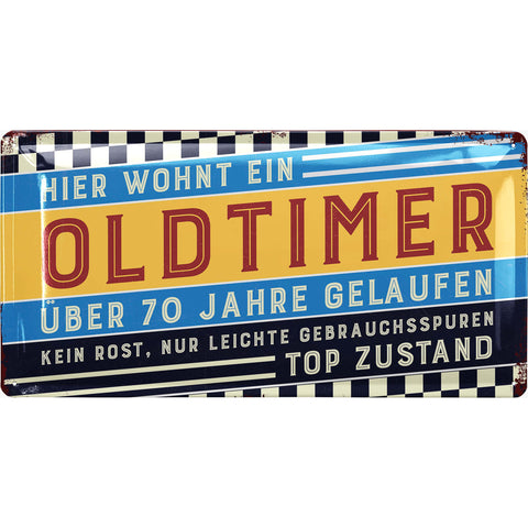 Blechschild Oldtimer 70 Jahre