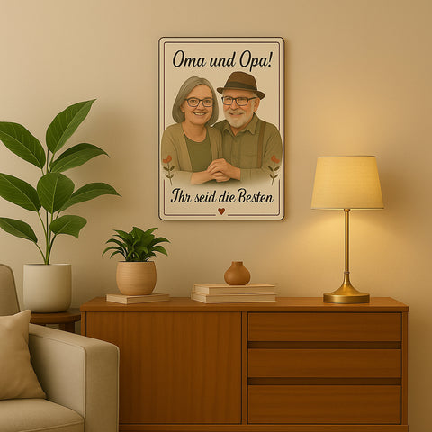 Oma und Opa Blechschild