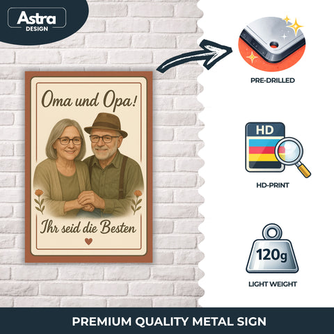 Oma und Opa Blechschild - 20x30cm