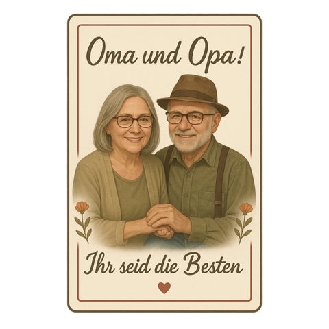 Oma und Opa Blechschild