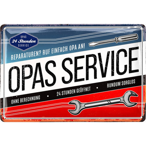 Blechschild Service von Opa