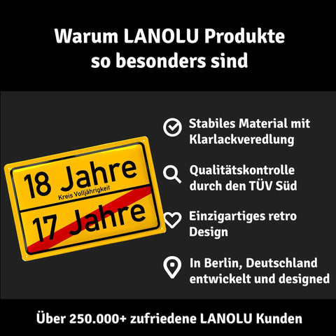 Blechschild 18 Jahre Volljährig