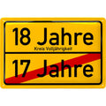 Blechschild 18 Jahre Volljährig